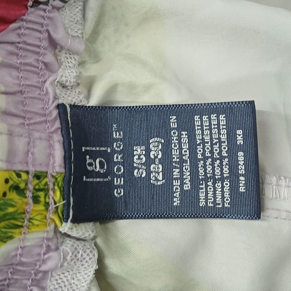 George Men’s SM(28-30) Pink Fun Flamingo Drawstring Lined Swim Trunks - Picture 4 of 7